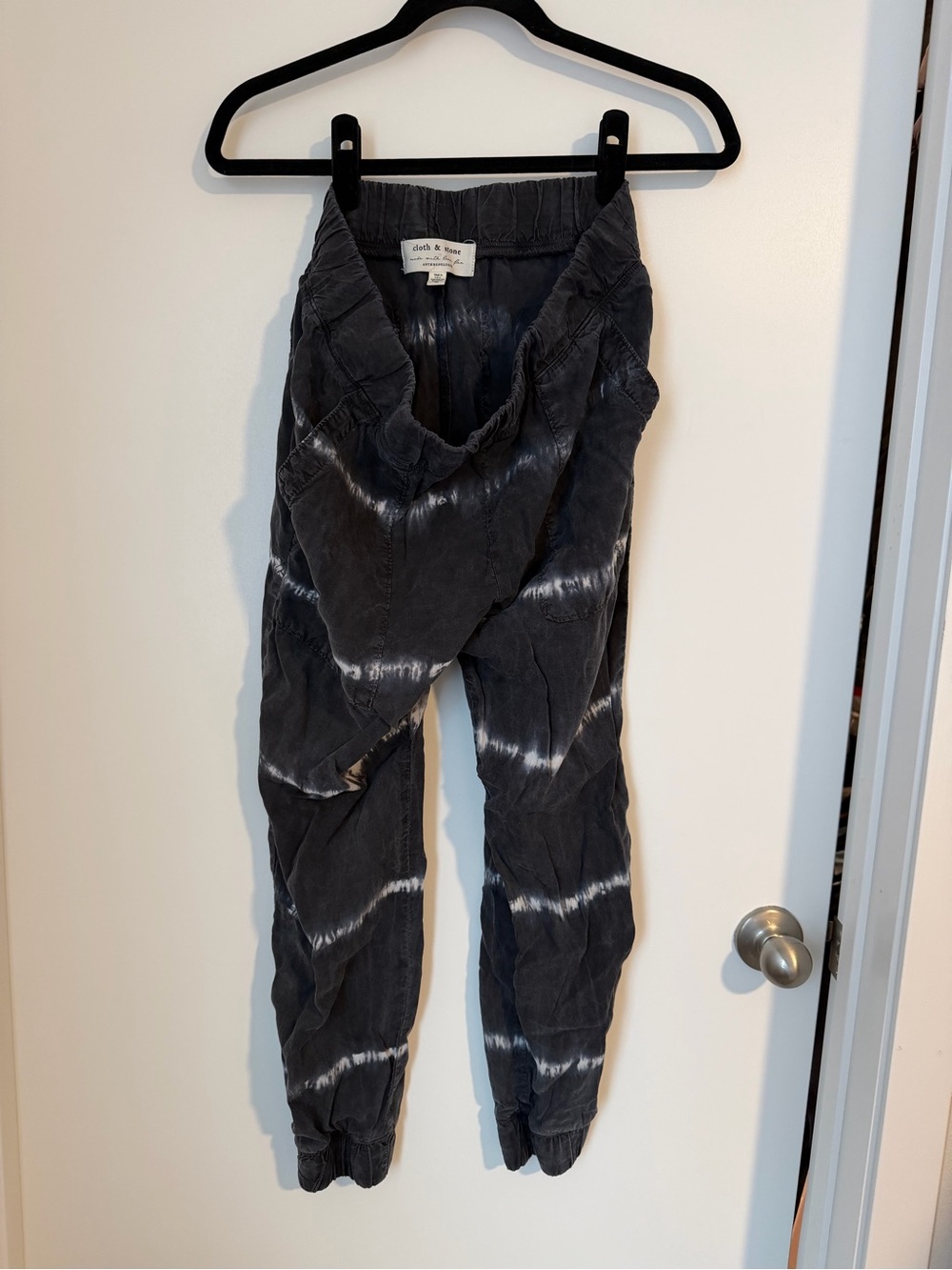 Anthropologie Tie-Dye Jogger Pants in Charcoal Gray